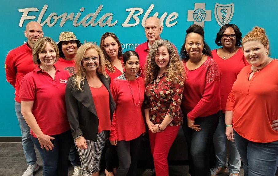 FLBlue's tweet photo. Our #Orlando Team has put on their best red attire in support of #WearRedDay and we could not be any prouder. #BlueGoesRed https://t.co/SVRjblYMu3
