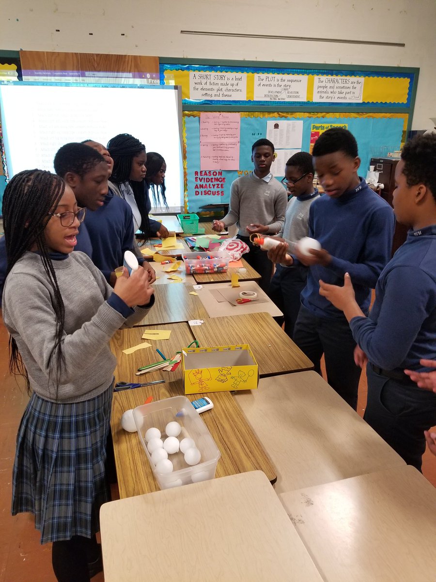 MissWTech's tweet photo. 8th Grade recreated an assembly line! @SrVirginiaBVM @AOPS_Schools @ArchPhilly https://t.co/yODe9bwS8s