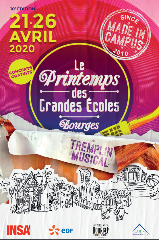 edfrecrute's tweet photo. ►►► Étudiant ? Vous rêvez de jouer sur une des scènes du festival Le Printemps de Bourges ? ◄◄◄
🎶EDF et le #PGE @insacvl vous en donnent l'opportunité !
Pour candidater▶️https://t.co/bvI2NE9Zmv
(Transport, hébergement et repas pris en charge)
#PDB2020 #HelloPrintemps https://t.co/Jb64peuveS