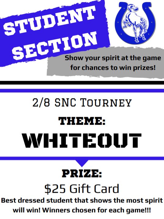 Happy Friday #bronconation!! Fantastic job throwing it back last night! Our boys are in the ‘SHIP!! It’s a WHITE OUT!!! Saturday. 7:45 pm. West Gym. $4 Admission. Let’s beat those ‘stangs. IT’S GONNA BE A GOOD ONE! SHOW UP AND BE LOUD!!  EVERY day is a GREAT day to be a BRONCO!