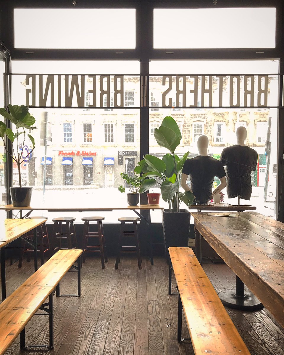 BrothersBrewery's tweet image. Outside in the cold and snow &amp;lt; In the warmth of Brothers with a tasty pint. We open at noon on Fridays 🔥🍻#SimpleDecisions #BrothersViews #LunchBeers #CommunalTables #AmazingBartenders #Guelph #DowntownGuelph Plants by @plant_guelph