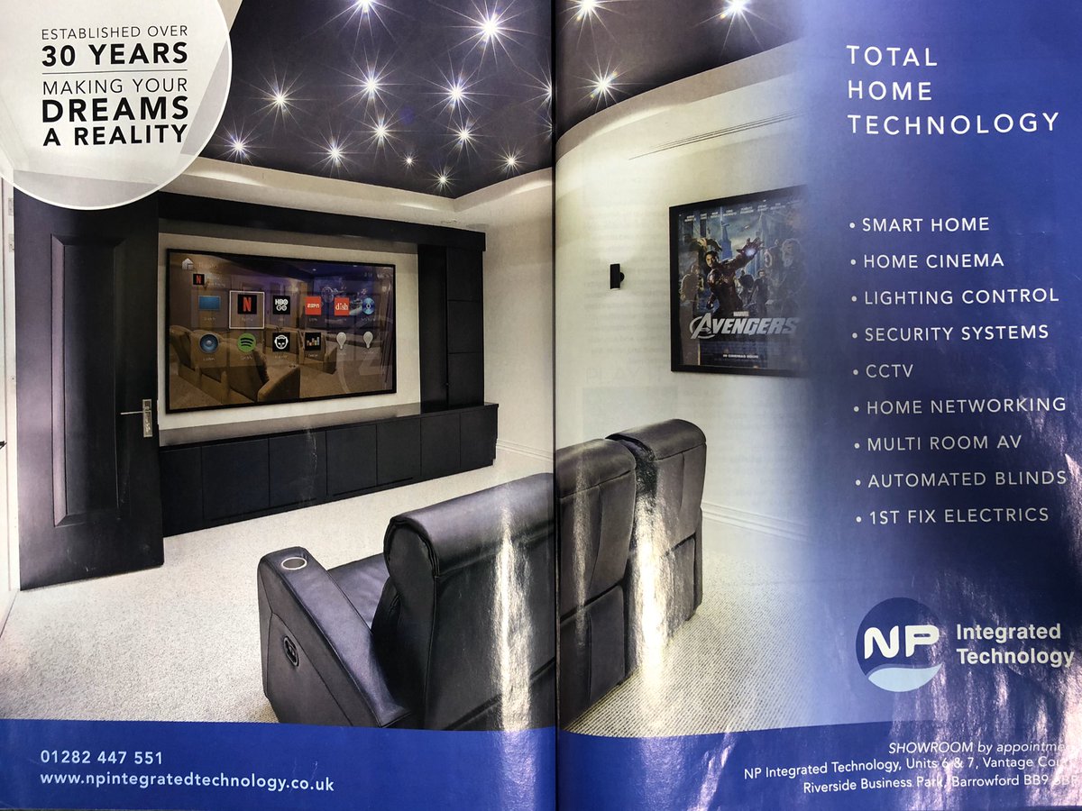 NPAudioVisual's tweet photo. Have you seen our latest double page feature in this months Lancashire Life Magazine?Looking for someone to talk to re Smart Home Technolgy then give us a call to arrange an appointment https://t.co/TjRrJNGYCC