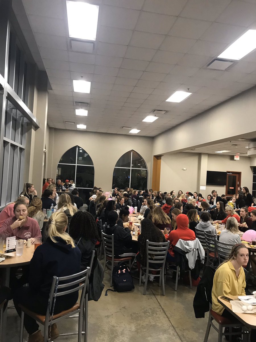 We held a breakfast for all of our female student-athletes to celebrate them for National Girls and Women in Sports Day ##RaisetheRed #ngwsd