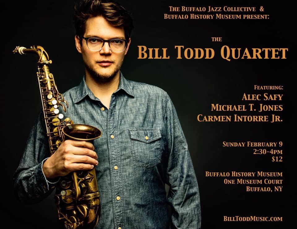 BuffJazzCollect's tweet image. Looking forward to having Buffalo native and NYC saxophonist Bill Todd  for the Feb. Jazz on 2nd Sundays hit! Todd's quartet includes fellow Buffalo-born musicians, Alec Safy and Carmen Intorre Jr.

Music begins at 2:30 @BuffaloHistory. General admission $12 | Museum members $5
