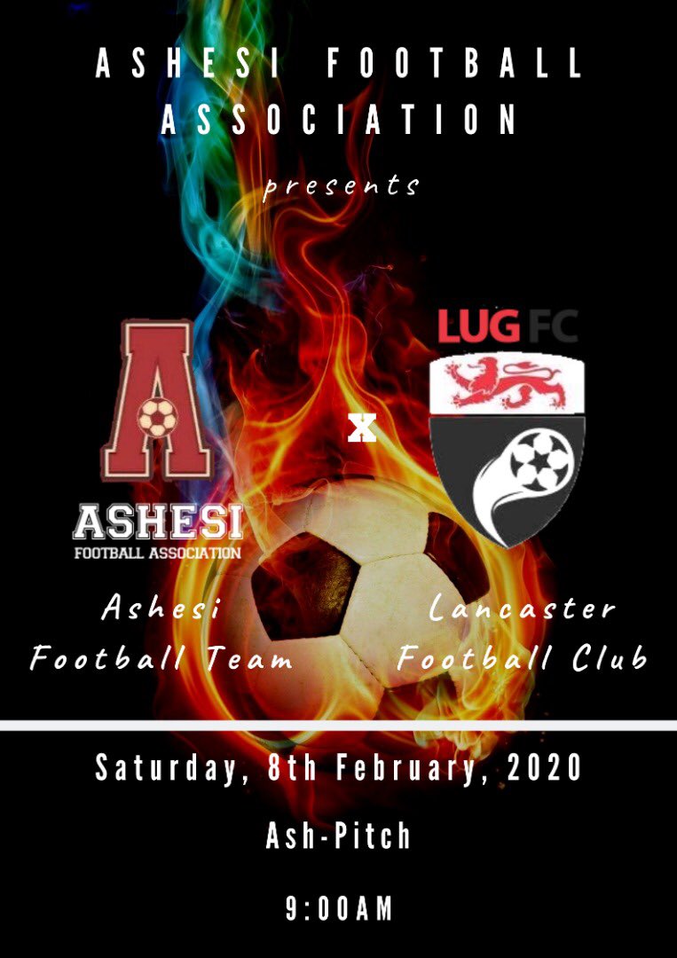 AshesiFootball's tweet photo. Join The Ashesi Male and Female Football team on the ASHPITCH as they play against Lancaster University
Location : ASHPITCH
Saturday, 8th February 2020 at 9:00am 🤩🤩🤩
Don’t miss this 🔥🔥🔥 #ASHLAN https://t.co/cpcMOk6krD