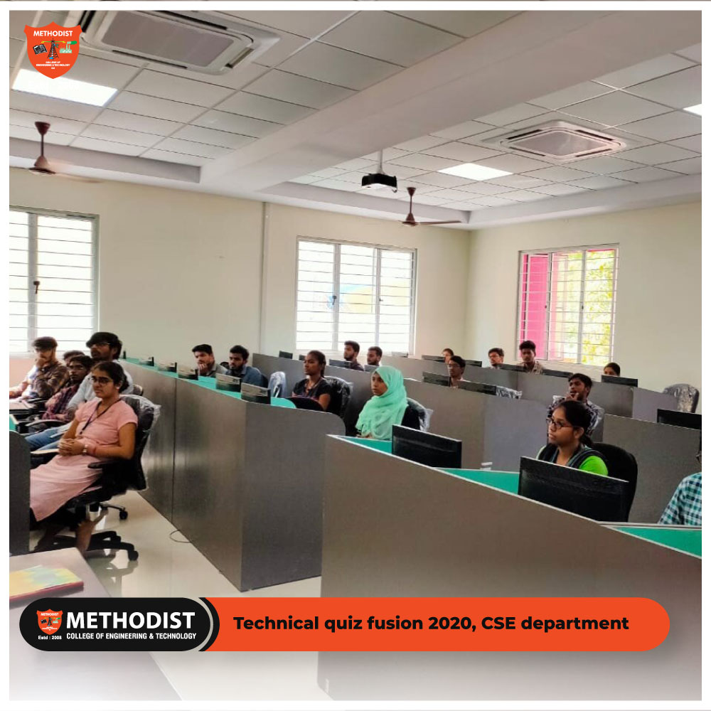 MCETHyderabad's tweet image. Methodist college tests the skill set of CSE department students by conducting a technical quiz fusion 2020. 

Visit us on : methodist.edu.in

#TechnicalQuiz #Fusion2020 #CSEDepartment #Students #MethodistCollegeTests #Quiz #MethodistCollegeofEngineeringandTechnology