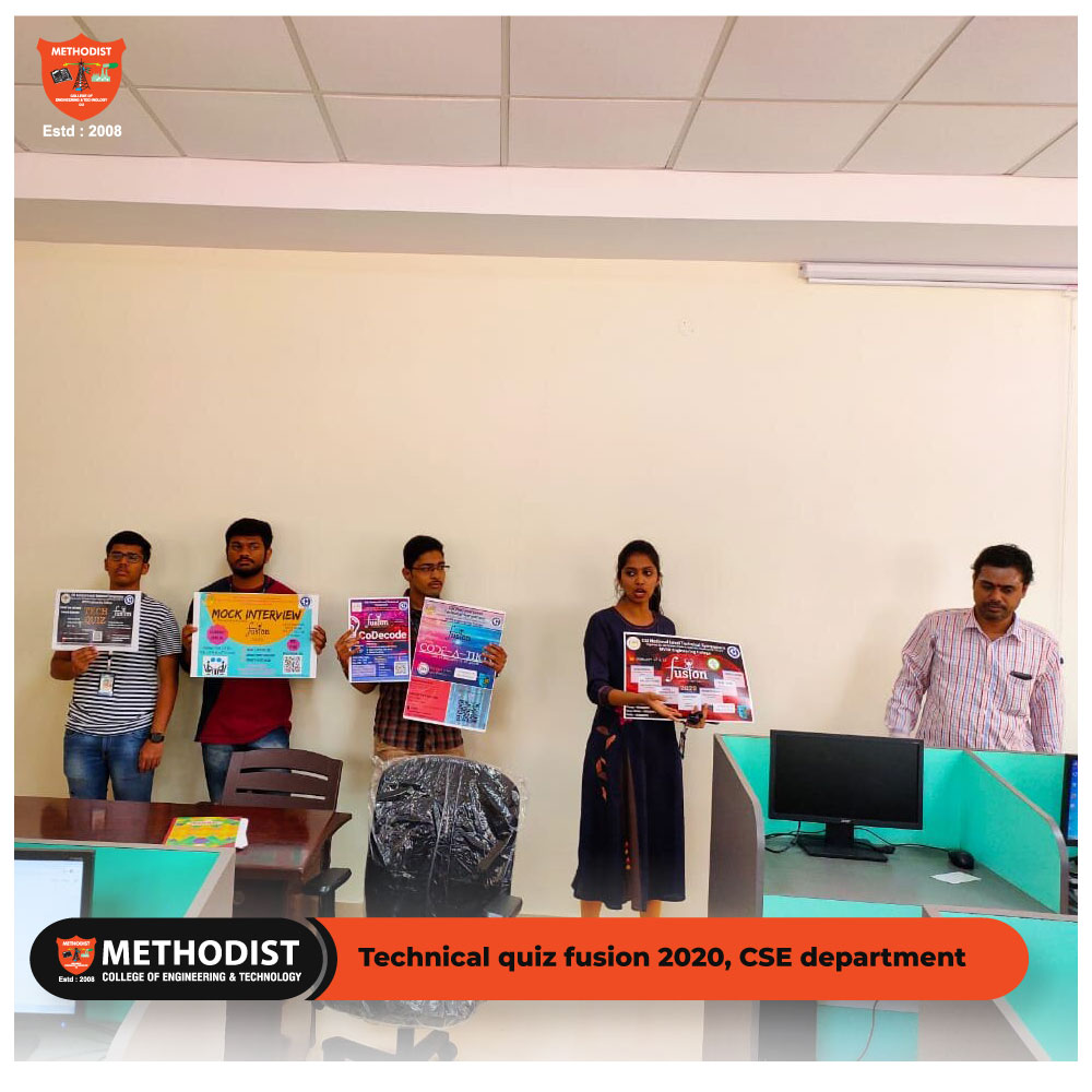 MCETHyderabad's tweet image. Methodist college tests the skill set of CSE department students by conducting a technical quiz fusion 2020. 

Visit us on : methodist.edu.in

#TechnicalQuiz #Fusion2020 #CSEDepartment #Students #MethodistCollegeTests #Quiz #MethodistCollegeofEngineeringandTechnology