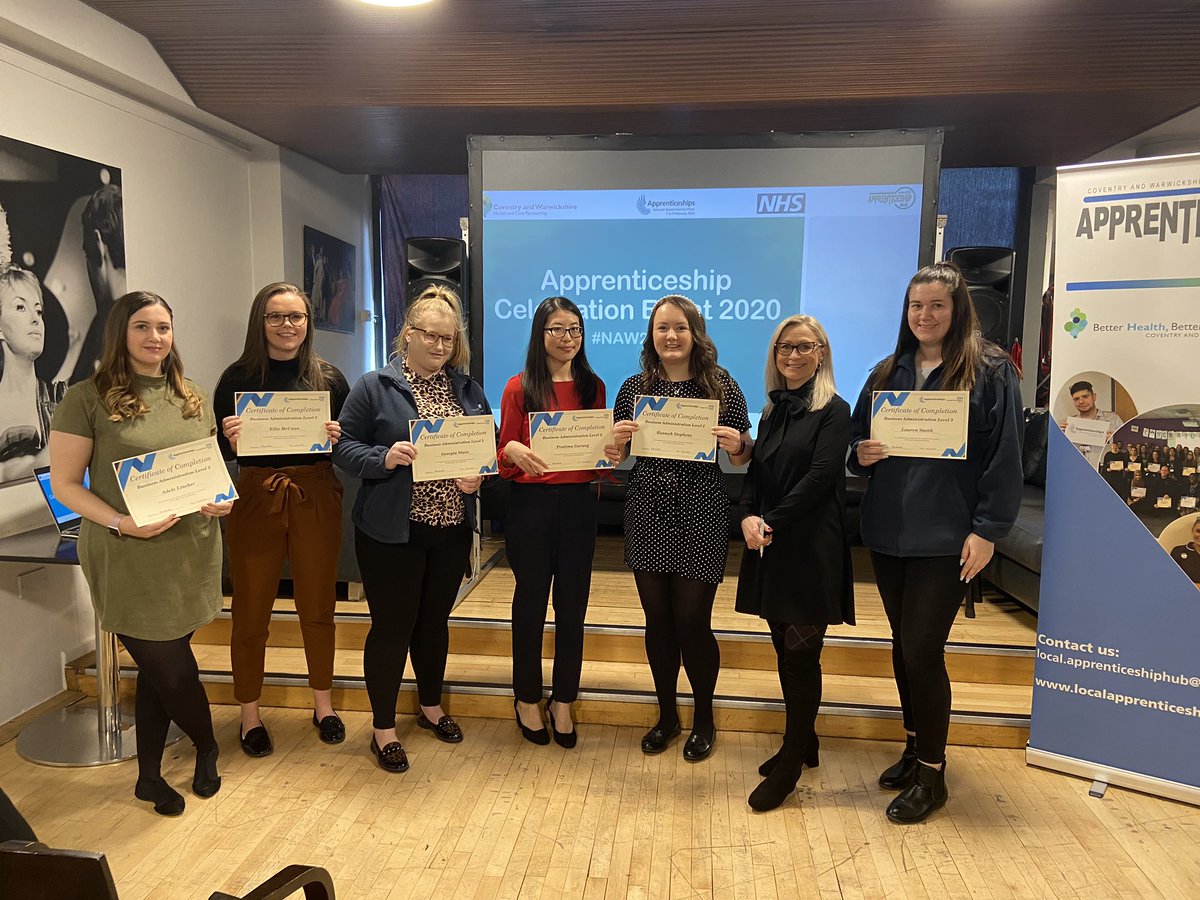 GEHWATeam's tweet photo. Well done to our GEH staff who have just competed their Level 2 and 3 Business Administration Apprenticeship. Congratulations. Here’s to their next steps in their career! #NAW #lookbeyond @GEHNHSnews https://t.co/YrHB5AV72T