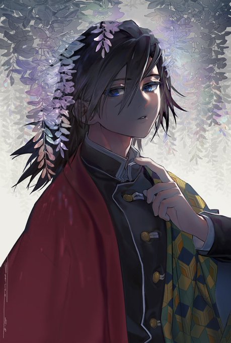 RuintさんがTwitterに投稿した冨岡義勇(鬼滅の刃)のイラスト。