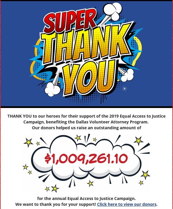 DallasBarAssoc's tweet image. THANK YOU to all of our Equal Access to Justice heroes! #notallheroeswearcapes #probono #equalaccessforall @DVAPprobono