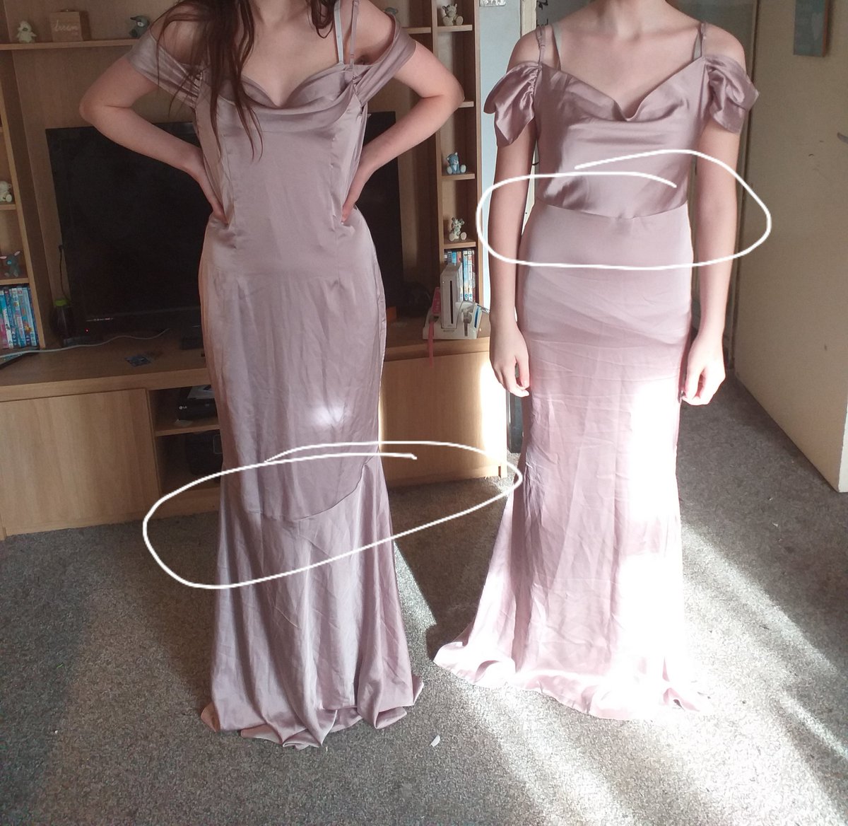 EmmaJay09756890's tweet photo. We give up completely 🙈 ordered 2 more dresses from asos as the girls loved them. We received the wrong sizes so they drown them and 2 different dresses due to one having been stitched wrong and the materials the wrong way round 🤣🤣 #bridesmaidfail2 #dressfail #thirdtimelucky https://t.co/WwlSdXJn3S