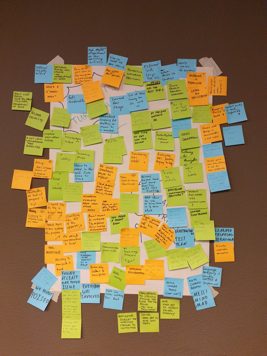 lisihocke's tweet image. Also: look at all those things that worked well, the good stuff the mobs wanted to turn up (upper half) - and all those ideas yet to try out (lower half)! 🚀 #DDDEU #MobProgramming #MobTesting #ExploratoryTesting