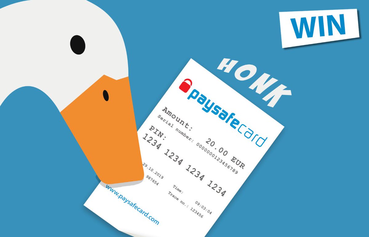 paysafecard's tweet photo. Goose stole some paysafecard PINs and is giving it to one of you lucky people! To enter:

🤝 Follow @paysafecard
🔄 Like this post
💬 Reply with a HONK!

GLHF ❤ https://t.co/7o9iwto4Ia
