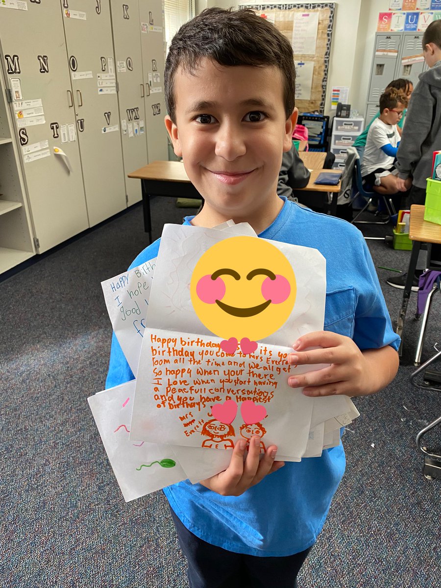 This friend is having the best birthday with getting so many cards from friends! Thank you <a href="/barb_everett/">Barb Everett</a> for making his day! #walstars #mymisd