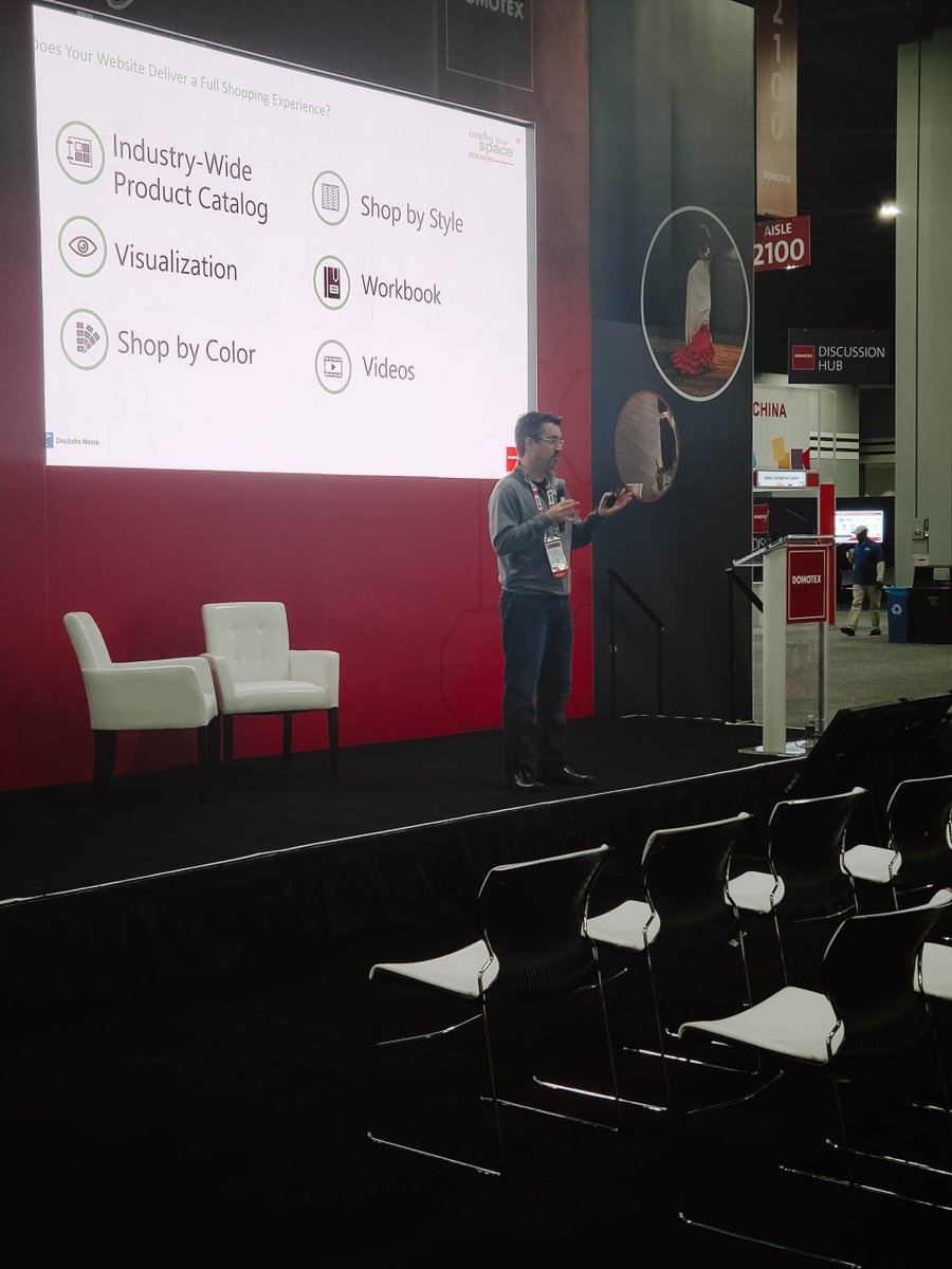 CYSwebsites's tweet photo. Did you have a chance to hear Jay, Vice President of Creating Your Space, speak at @DomotexUSA? If not, you still have an opportunity to listen to our expert social media director, Shannon Bilby Vogel, at 1:00 pm! #Domotex2020 #WhyIDomotex https://t.co/AY4xltasXl