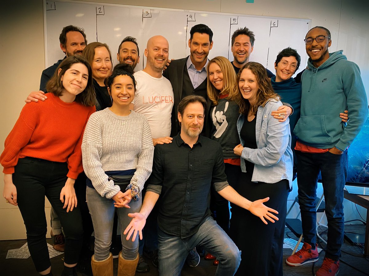 Ildymojo's tweet photo. Last day in @LUCIFERwriters room. They’ll always be my family.  #ImNotCryingYoureCrying #Lucifer #LuciferSeason5 #LuciferNetflix 😈❤️❤️❤️ https://t.co/j0FgKtfvWZ