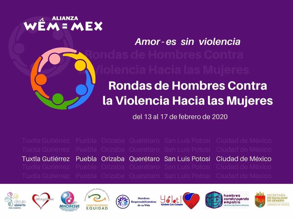 CiriloRivera's tweet photo. 3/3 A través d diversos Colectivos y Asociaciones de la Sociedad Civil, entre el 13 y el 17 de febrero desarrollarán Rondas d Hombres contra la Violencia hacia las Mujeres, en diversas plazas públicas d Tuxtla Gutiérrez, Puebla, Orizaba, Querétaro, San Luis Potosí y CDMx https://t.co/iC3B5yImV6