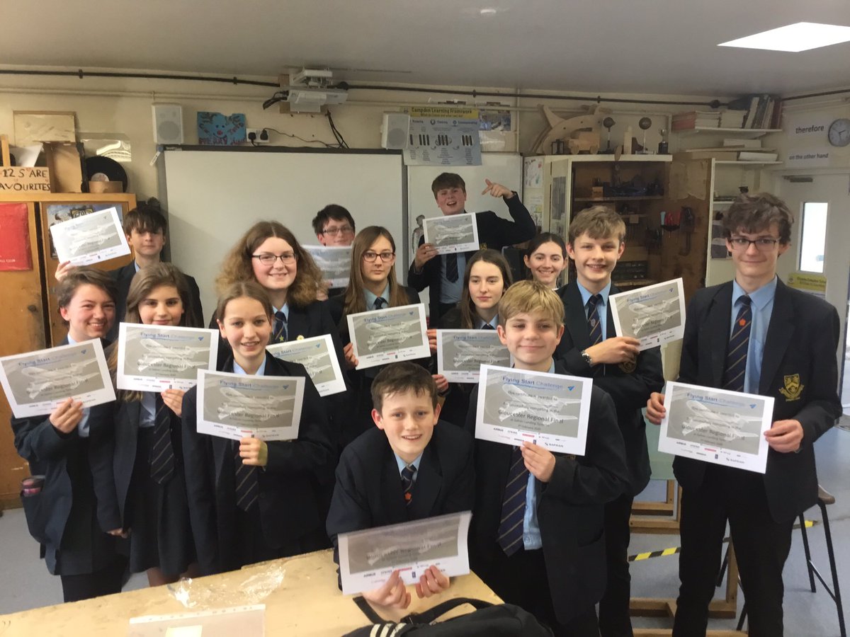 CampdenDT's tweet photo. Well done to the flying start teams today. A great credit to the school. @CampdenSchool @FlyingStartChal @SAFRAN #STEM https://t.co/RL442RyVGg