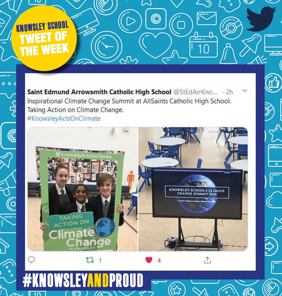 KnowsleyCouncil's tweet photo. In keeping with our #KnowsleyActsonClimate theme, our #Knowsley #SchoolTweetoftheWeek goes to another of our schools who came along to this morning's summit. Thank you for your support, @StEdArrKnowsley! https://t.co/NiCju2gcfX