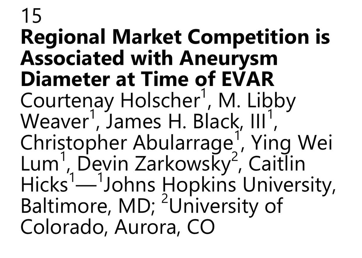 smolock1's tweet photo. @FrankCaputoMD @ahmedkayssi @TallRoundsTM @drseanlyden Just last week at @VESurgery #vess2020 from @CaitlinWHicks @JamesHBlackMD @YWLum et al. An upcoming great next paper to this prior paper https://t.co/IRtxuFX8GG @avsgjournal @JVascSurg @VascularSVS @TallRoundsTM https://t.co/Yb7uehfbuy
