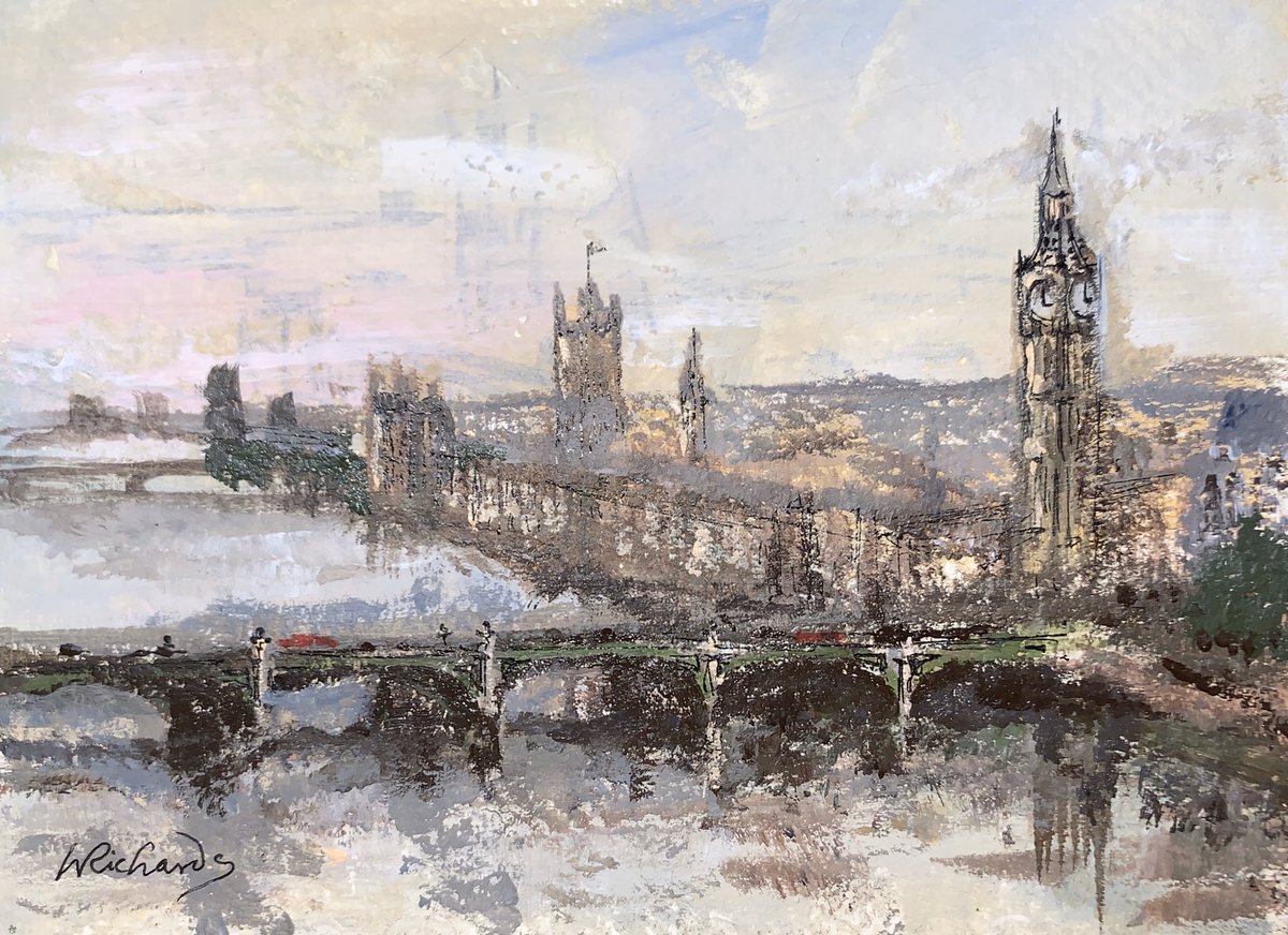 Westminster painted and posted for #TAE20 #MyrtleBeach  #charity <a href="/hcdsn/">HCDSN - Horry County Disabilities & Special Needs</a> at <a href="/whimdesigns/">William H. Miller</a> #TAE10thAnniversary #westminster #postcard #painting