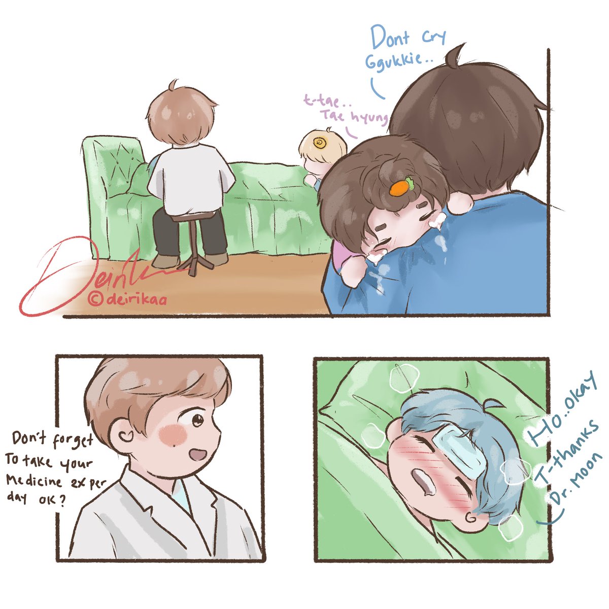 deirikaa's tweet photo. Part 7/?
.
Get well soon taehyungie~
.
Do not repost!
#deirikaacomic #vminkook #baby #namjin #taekook https://t.co/TSXQF3jqbW