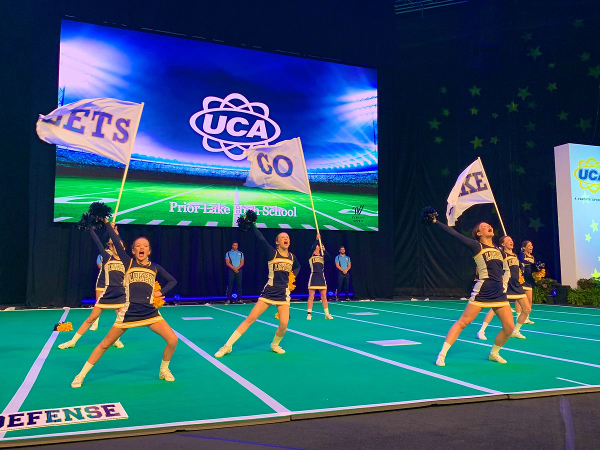 UCAupdates's tweet photo. Arena West is full of school spirit today for #UCAnationals and the Junior High Game Day B Prelims!💙📣 https://t.co/juMA54Vbgt