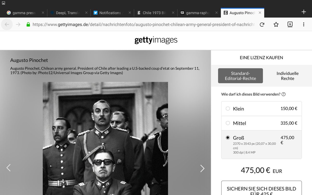 ChasGerretsen's tweet photo. Pls help me by retweeting this. I would like you all to see how I get ripped off. I think there is no legal uncertainty that I took this picture of General Pinochet. But @Gettyimages is selling it under their logo. #ChasGerretsen @NL_Fotomuseum #UniversalImagesGroup https://t.co/2tD5Cg7vq7
