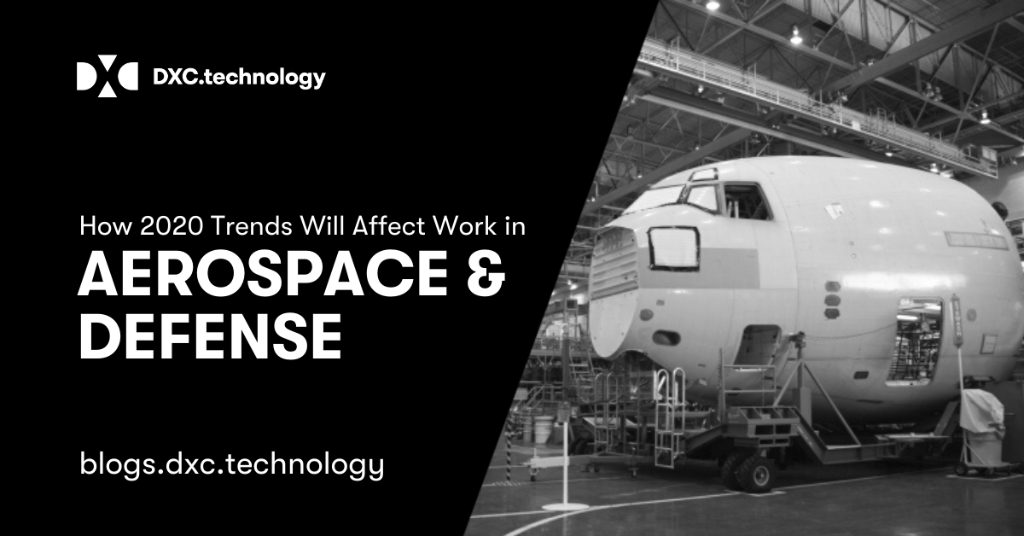 DXCTechnology's tweet photo. Technology’s impact on the workplace will be felt by #A&amp;D companies.  @PraveenC1, our CTO for aerospace, defense &amp; manufacturing, Americas, breaks down the 2020 #DXCTechTrends that will affect the aerospace manufacturing industry: https://t.co/ZYPYHtpikz https://t.co/wXlelSa6iq
