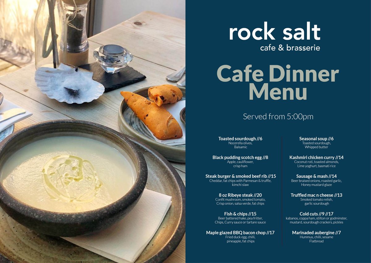 rocksaltcafeuk's tweet image. Why not end this week by dining from our Cafe Dinner Menu? 
Check out our sample menu and get yourself booked in!
bit.ly/2XCOa4R 
☎️ 01752 225522
.
#aaguide #michelinguide #dinner #plymouth #goodfood