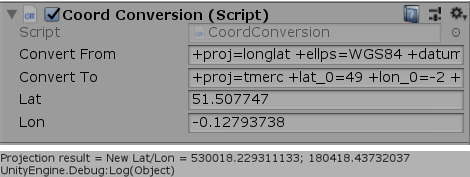 Virt_Arch's tweet photo. After releasing my #Proj4 node to perform on-the-fly spatial re-projections for points in Node-Red, I'm now implementing something similar n #Unity. If there's any interest I'll try and get something up on GitHub. https://t.co/WjeGp6uxdr