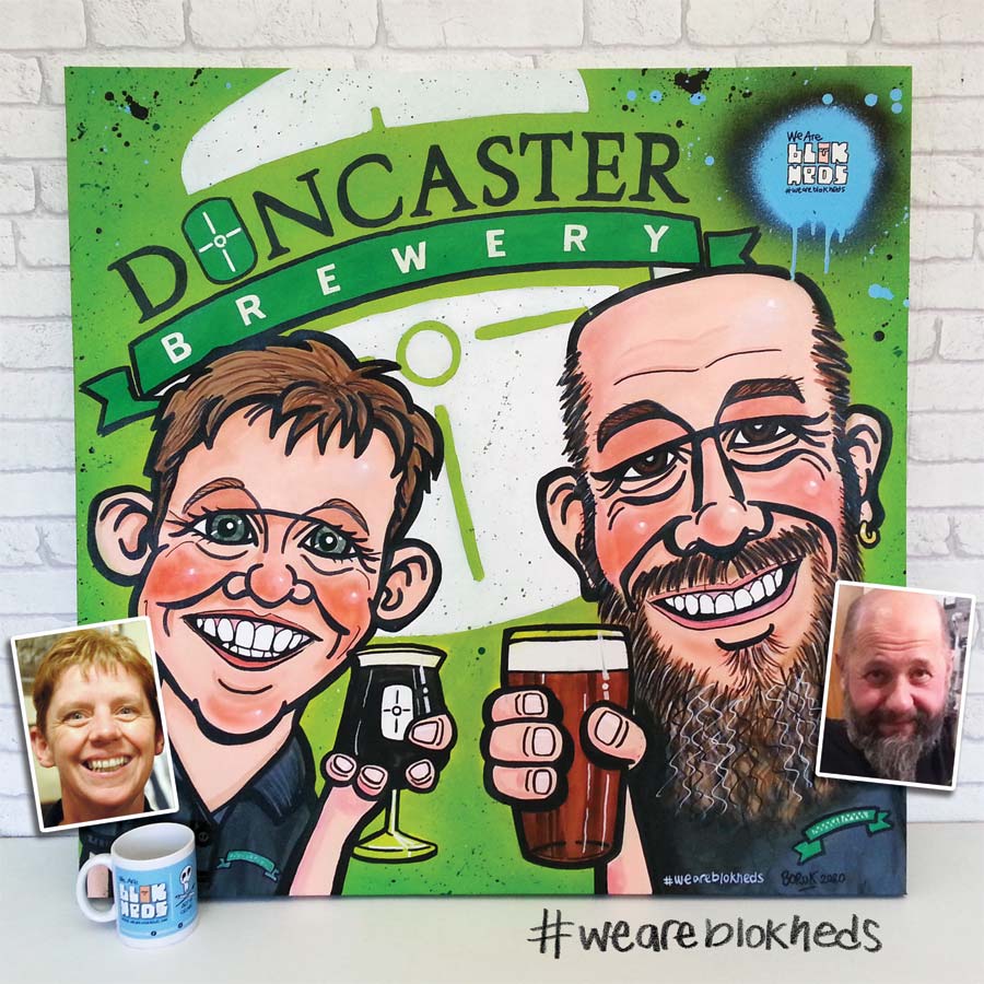 weareblokheds's tweet photo. Painted this 90cm #mixedmedia #caricature #canvas using #spraypaint #acrylics & @poscauk markers for @DonnyBrewery, our local brewer with a top range of #caskales #craftales #worldbeers & #ciders. #doncasterisgreat #yourdn1 @DoncasterCAMRA @CAMRA_Official https://t.co/BGLecVACBW https://t.co/UDzNBntmL8