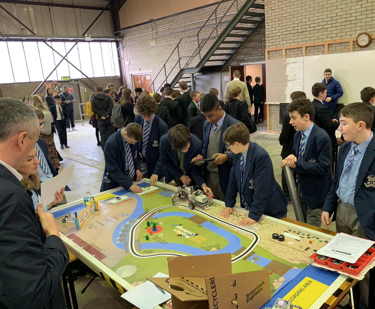 TandD_VHC's tweet photo. Our fantastic @st_colmans ‘VHC EV3’ team competing in the @Tomorrows_Eng Robotics Challenge Regional final today @citbni with @SentinusNI and @raisingrobots #TERobotics https://t.co/VM96FcfRPR