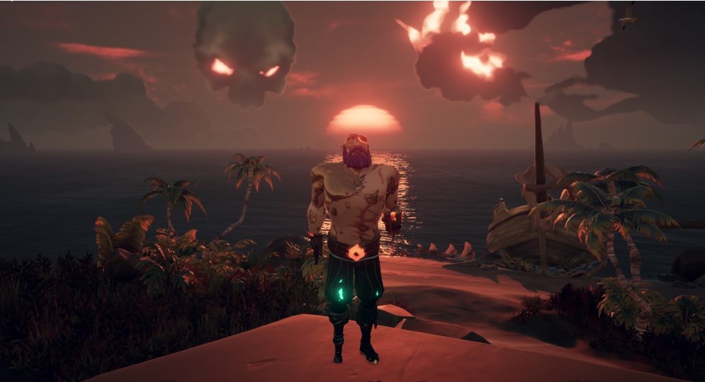 bob_field's tweet photo. @SeaOfThieves some hauntingly beautiful scenes in this game. Here's one of my pirate absolutely terrified of whats out there on the open seas 💀👻 https://t.co/mMsoupP8J1