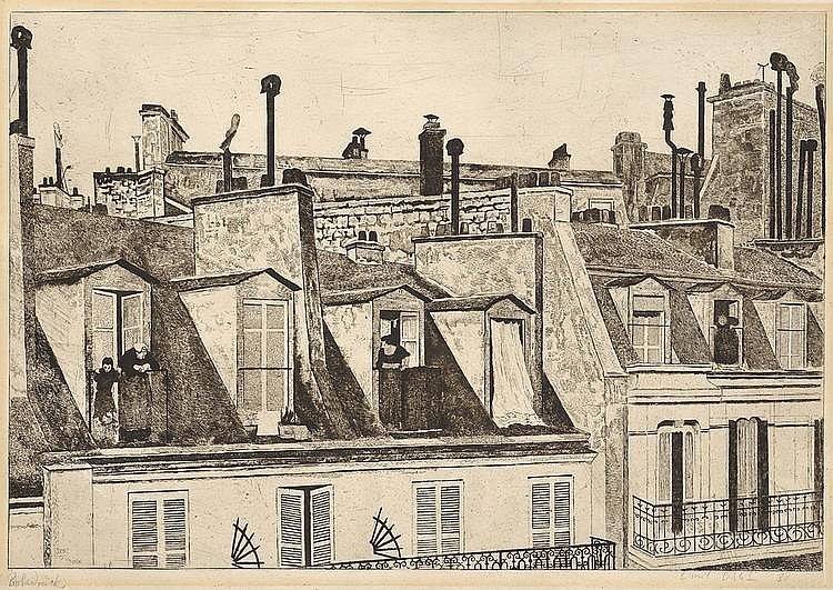 fraveris's tweet photo. Emil Orlik - Rooftops, Paris https://t.co/wOTViaFiPy