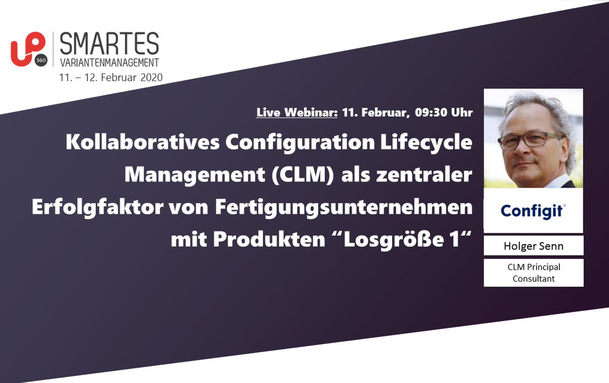 IoTClan's tweet image. Am 11. Februar um 09:30 spricht Holger Senn von @configit über Kollaboratives Configuration Lifecycle Management #CLM. Jetzt kostenlos anmelden und live am #Webinar teilnehmen: ow.ly/IcBo30qfKPc  #SmartVariant #Komplexität #ConfigurationLifecycleManagement