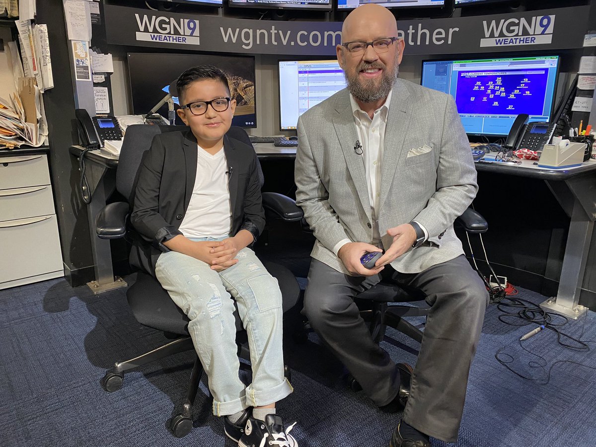 MikeJanssenWX's tweet photo. It’s the most wonderful time of the week. The @WGNMorningNews #FridayForecaster is here. Joan Altamirano from Belding ES is joining @PaulKonrad this morning and you can meet this young man by tuning in now. https://t.co/tmhMYZuqec
