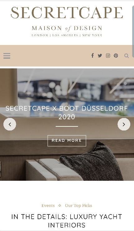 DesignLimac's tweet photo. Collaboration with the Interior Design Secretcape, London, for Düsseldorf Boat Show 2020.
For more information (https://t.co/JvqHW7CXkc) #secretcape #limacdesign #boatshow2020 https://t.co/EGKUGQllPD