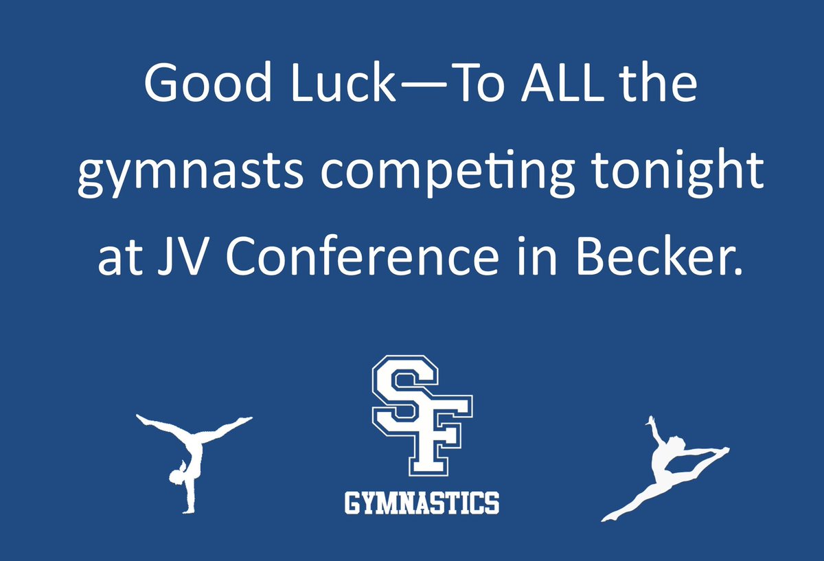 GymnasticsSFHS's tweet photo. The meet begins at 6 pm at Becker High School. https://t.co/JPNVFoZRVJ