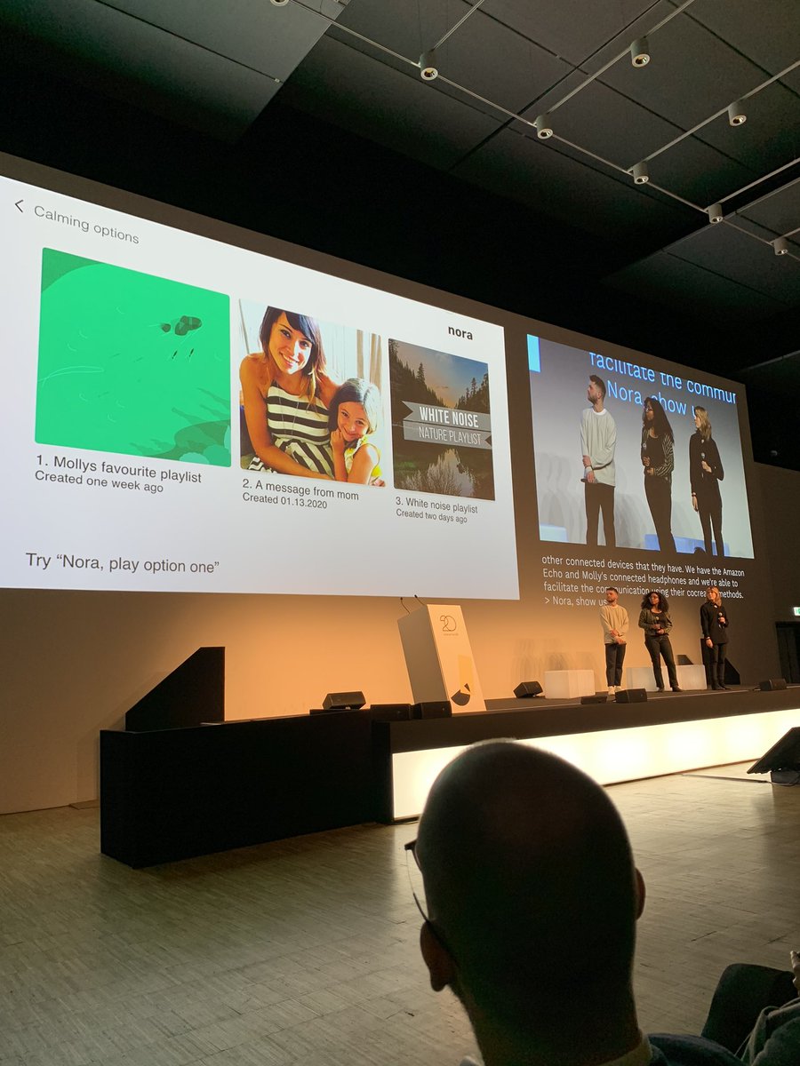 IxDASDC's tweet photo. We asked 9 brilliant students from all over the world to pitch 3 different visions of how voice could empower people who often aren’t. They were all amazing. So very proud.🔥 @IxDASDC @ixdconf #ANewDawn #IxD20 #interaction20 
#AmazonDesign @janevita @dancharvey @amazon_design https://t.co/VUdkJQZ1do
