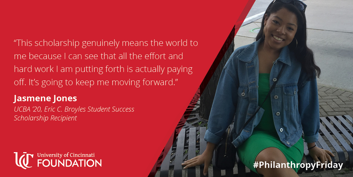 uofcincyfound's tweet image. .@UCBA students like Jasmene are being helped by the Eric C. Broyles Student Success Scholarship, established by @uofcincyfound trustee @ericbroyles. Learn more: on.uc.edu/2S1uXGn #PhilanthropyFriday #NextNowUC