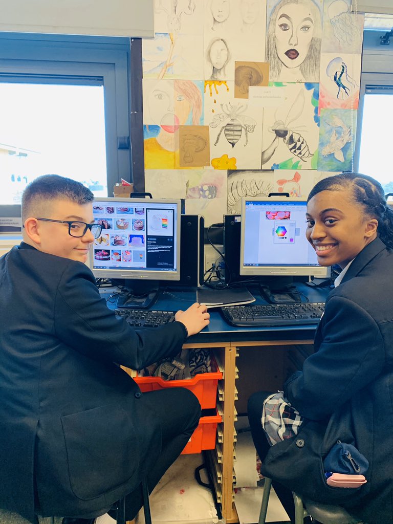 stmarysart's tweet photo. Year 9s creating their โFood Glorious Foodโ mood boards. Cupcakes, pasta and burgers. Productive and fun Friday lesson, thatโs how we roll in the Art Department...#AspireChallengeSucceed #Artmatters #StMarysWay https://t.co/hZNnSn4fQL
