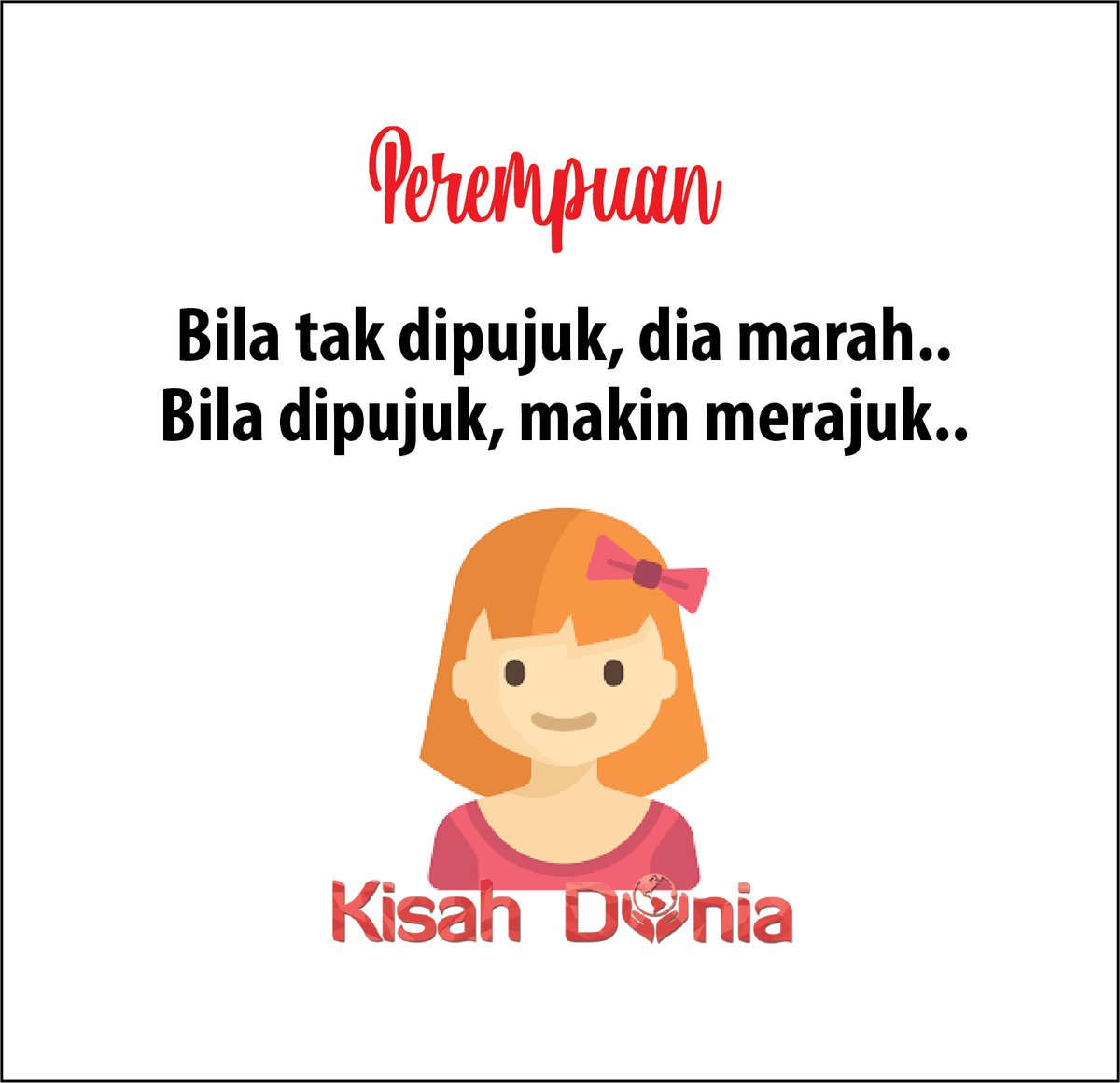 ট ইট র Kisah Dunia Betul Ke Cer Perempuan Respon Sikit Perempuan Respon Merajuk Pujuk Kisahdunia Lawakdboom Https T Co Onnfirse2u ট ইট র
