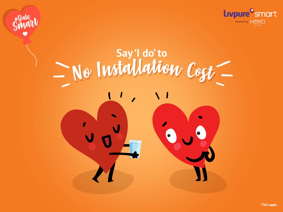 LivpureSmart's tweet image. In the age of Tinder, we have made committing easier for you. When RO purified water comes at No Installation Cost, it’s impossible to swipe left. Get #DateSmart with Livpure Smart today: bit.ly/livpuresmartsu…