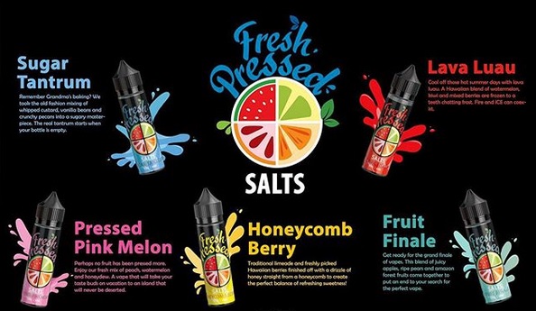 Fresh Pressed hail from California, the eliquid capital of the world, known for their layered and unusual pairings of fruit with flavours including cocktail, dessert and tropical fruit blends. In stock now at #vapertrailsbrighton #brighton #trafalgarstreet