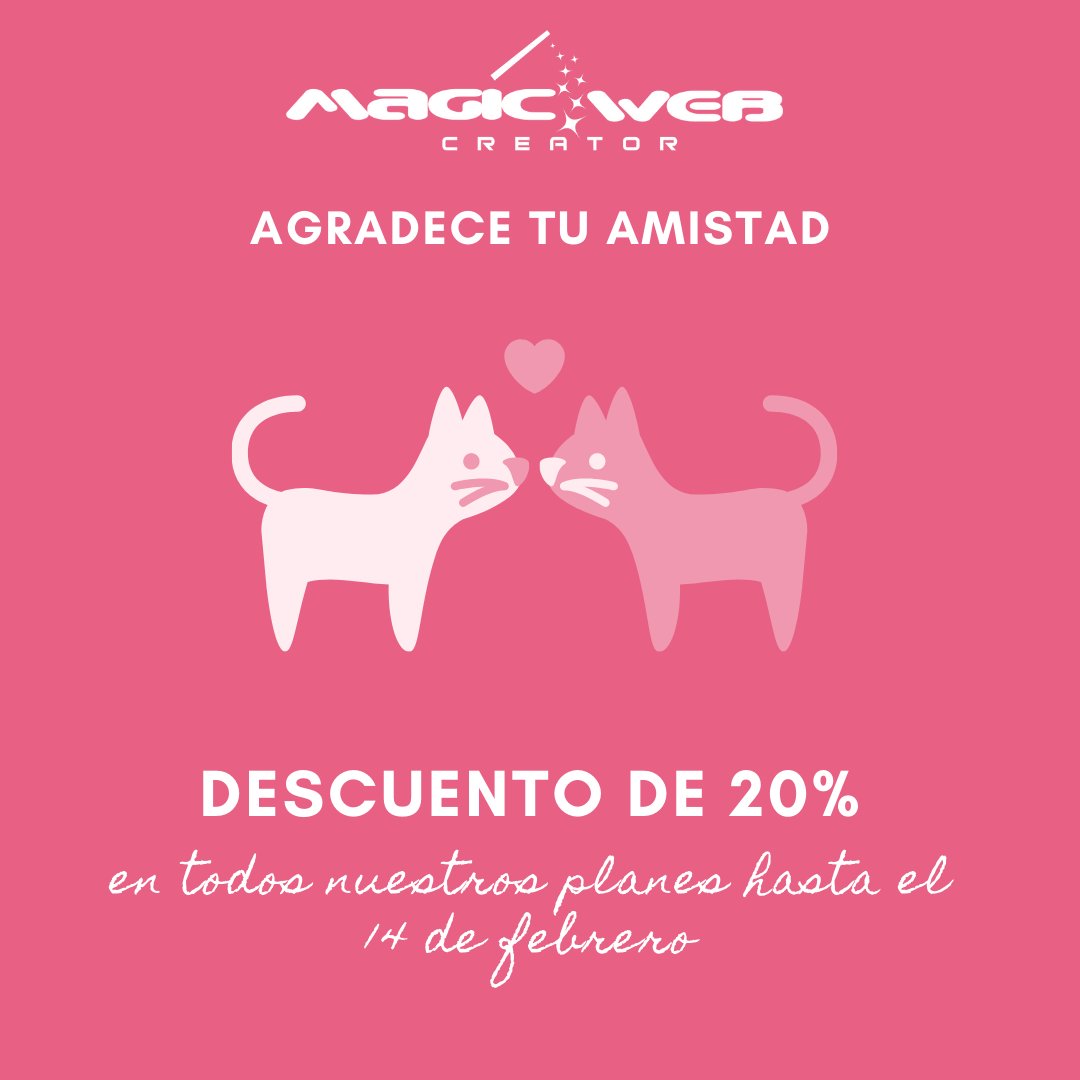 MagicWebCreator's tweet photo. ¡Atención atención! Descuento de 20% en todos nuestros planes, hasta el 14 de febrero.
#MagicWebCreator #MuestraTuMagia #WebDesign #Marketing #DigitalMarketing #PaginaWeb #DesarrolloWeb #Startups #USA #Florida #Miami #Orlando #Houston #Atlanta #NewYork #Chicago⠀ https://t.co/AsJ8V4kwXB
