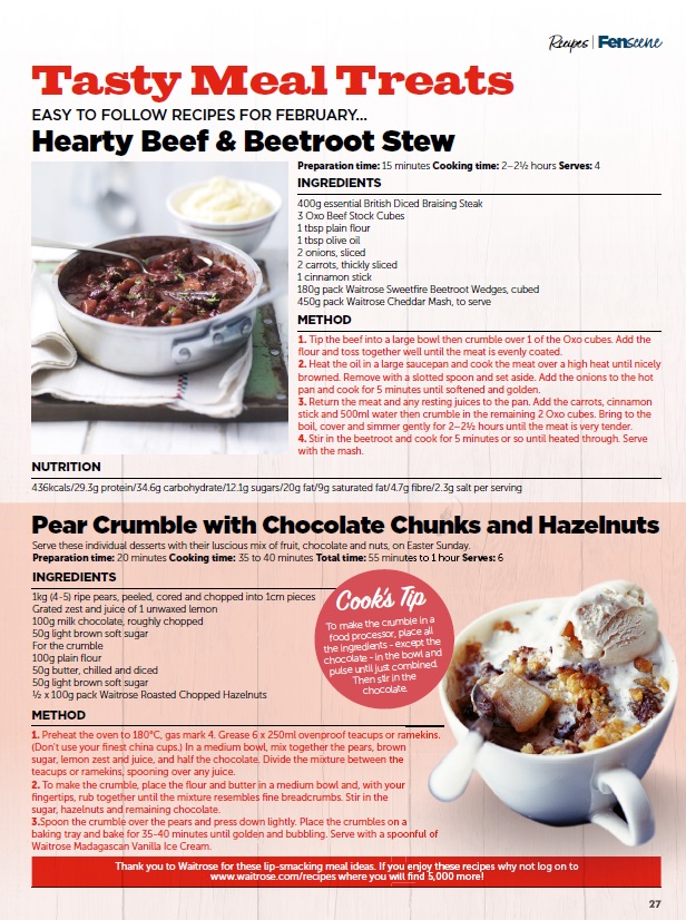 Fen_SCENE's tweet photo. Tasty Meal Treats
Easy to follow recipes for February....
--------------------------
@Fen_SCENE @waitrose
#BeefStew #PearCrumble #FenSceneRecipes #TatyTreats #EasyRecipes https://t.co/c1Ta1pzpXx