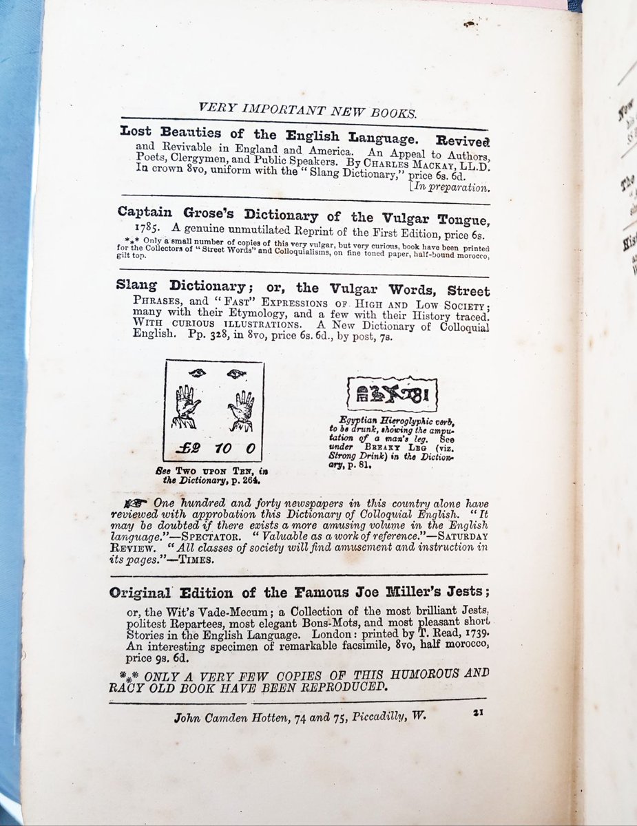 A page in a book titled 'very important new books', lists various comedy and slang books 