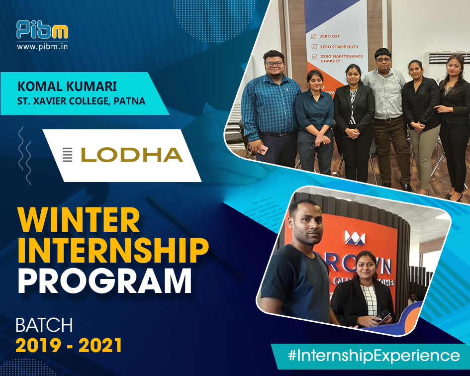 PunePIBM's tweet image. Ms. Komal Kumari from PIBM&apos;s Batch 2019-21, bagged an amazing WIP opportunity with Lodha Group. Here&apos;s a glimpse of Ms. Komal during her WIP.

#WinterInternshipProgram   #Lodhadeveloper #realestate  #MastersWithPIBM #WIP2020 #PIBMPune