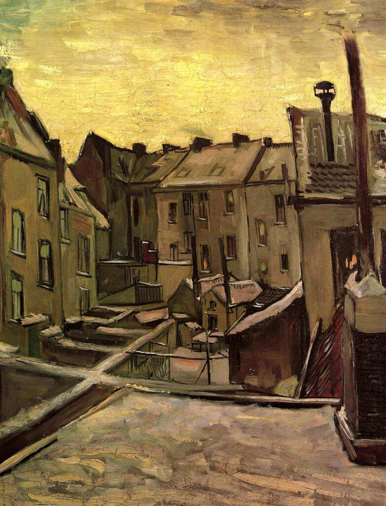 vangoghdailygallery:

  Backyards of Old Houses in Antwerp in the Snow